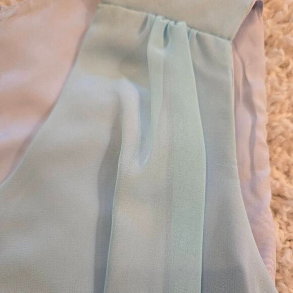 Vintage Gown Blue Chiffon over Taffeta Dress - Picture 6 of 8